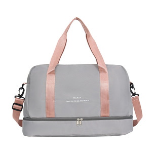 Travel Bag Sports Bag Fitness Bag Dry and Wet Separate Duffel Bag Canvas Shoulder Crossbody Large Capacity Portable Trolley Bag