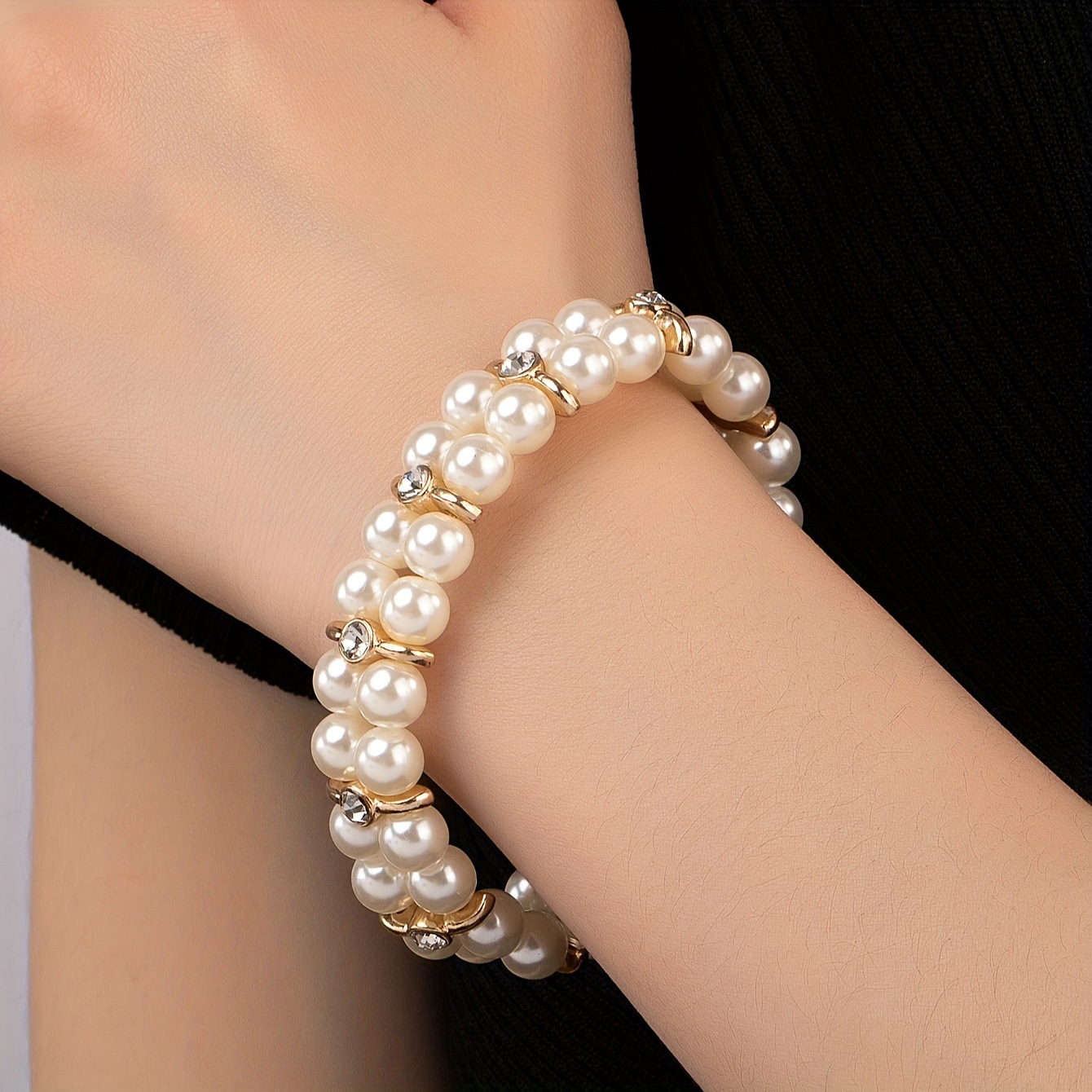 A pearl fashion cross-border elastic bracelet exclusively supplied to Europe and America