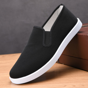 Old Beijing Cloth Shoes Men's Slip-on Cloth Shoes Men's Work Shoes Casual Breathable Soft Sole Board Shoes Canvas Dad Shoes