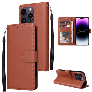 For Apple 15pro max three card photo frame protective case iPhone14proMax card mobile phone leather case