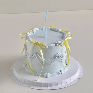 Internet Celebrity Same Style Ballet Style Cake Decoration Macaron Color Ribbon Bow Fairy Birthday Cake Dress Up