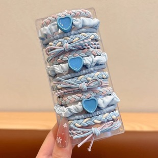 2025 new children's high ponytail head rope girls baby sweet balls hair accessories mid-ring rubber band durable hair rope
