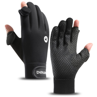 Cycling Gloves Men's Q243 Outdoor Winter Skiing Windproof Velvet Warm Long Finger Touch Screen Cycling Gloves Men