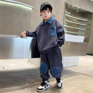 Boys' Autumn suit Cool 2024 New Children's Autumn Sweatshirt Sports Big Children's Spring and Autumn Fashion Handsome Fashionable