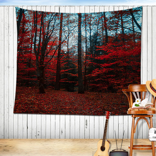 Nordic Forest Forest Homestay Hanging Cloth Room Decoration Window Background Cloth Autumn Dormitory Renovation Landscape Tapestry