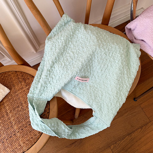Spring and Summer New Texture Pleated Bubble Girl's Underarm Shoulder Bag Ins Fashionable Simple All-match Tote Bag