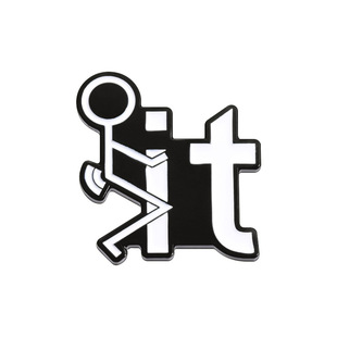 Креативный трансграничный мультфильм черный белый стикермен стиль значок личность весело английский алфавит металлический аксессуар брошь