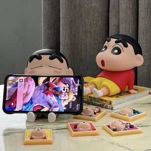 Crayon Small New Mobile Phone Holder Handmade Desktop New Table Pet Mobile Phone Holder Universal Desktop Lazy Man Model Doll Blind Box