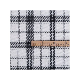 New In-Stock Plaid Woolen Fabric for Autumn and Winter Coats, Full Polyester Fashion Jacket Casual Clothing Fabric