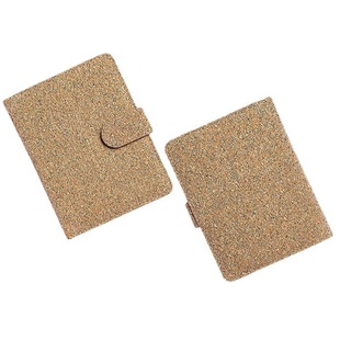 Cross-border hot sale natural cork skin Passbook bag PU buckle Passbook holder RFID ticket holder printed LOGO wholesale