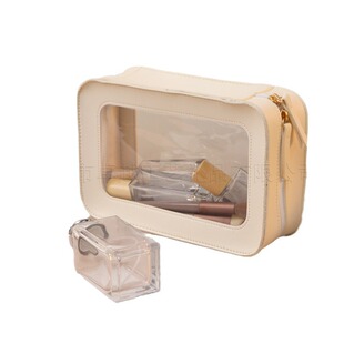 New leather cosmetic bag outdoor travel beauty bag simple transparent pvc waterproof cosmetic storage bag wholesale