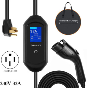 Source manufacturer electric car charger European standard 32A/7KW portable charging gun with car charging