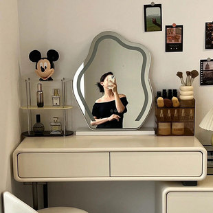 # Cloud makeup mirror desktop master bedroom dressing table dressing mirror with led lamp mirror charging stand