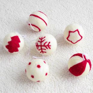 Spot Wool Felt Ball Christmas Tree Pattern Ball Poke Le Finished Christmas DIY Decorative Accessories
