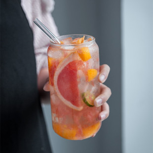 Transparent Glass Juice Drinking Cup Cans Shape Coke Cup Household Glass Coffee Milk Tea Cup Single Layer Cup