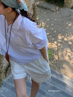 Raw C2025 New Summer Korean Style Not*Ing Written Loose Slim Lapel Plaid Long-Sleeved Shirt for Women