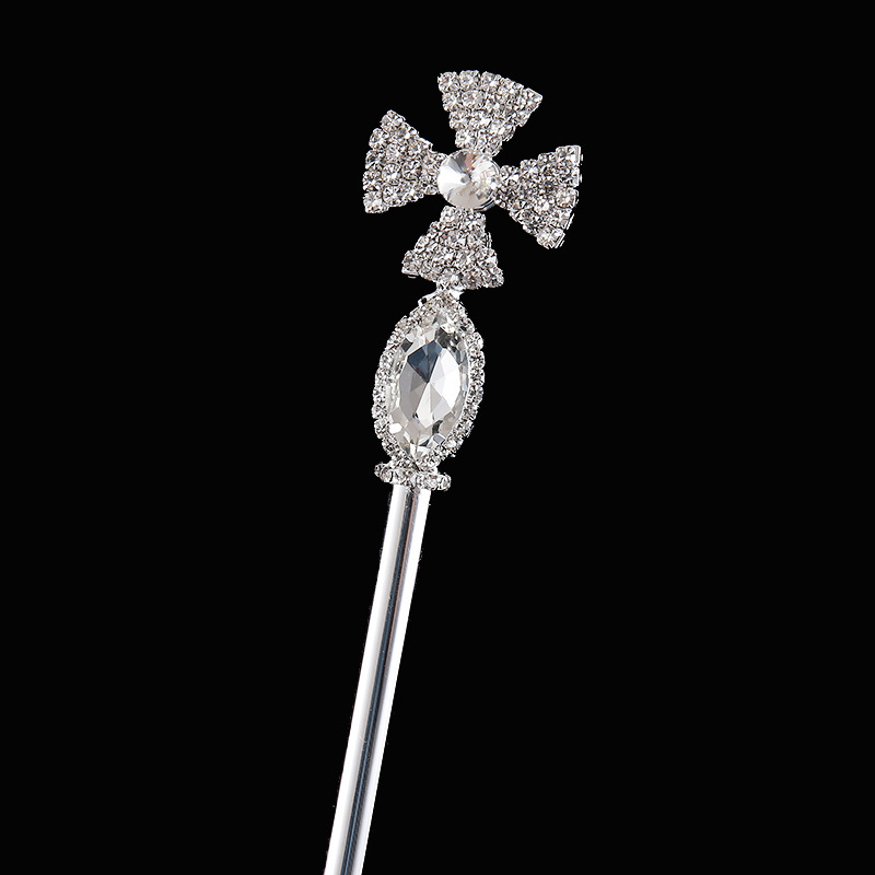 Cross-Border Supply of Cross Scepter with Diamonds, Banquet Props, Magic Wand, Princess Fairy Wand, Magical Noble Gift with Sparkling Diamonds