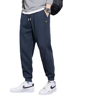 Casual Sweat Pants Men's Spring and Autumn Loose Leg-toe Autumn Men's Autumn and Winter fleece-lined Knitted Cotton Sports Pants Men's Trendy