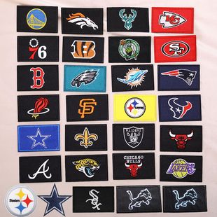 In stock cross-border team hat badge baseball rugby embroidered cloth stickers computer embroidered badge clothes decoration patch stickers