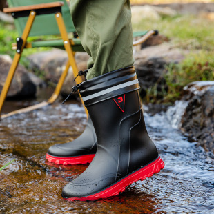 Fashion Short Thickened Waterproof Shoes Men's Rain Shoes Low-top Warm Working Rubber Shoes Non-slip Fishing Kitchen Rain Boots for Men