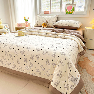 Summer Cool Quilt 100 Xinjiang Cotton Quilt Core Air-conditioning Quilt Summer Quilt Thin Quilt Dormitory Single Student Quilt Machine Washable