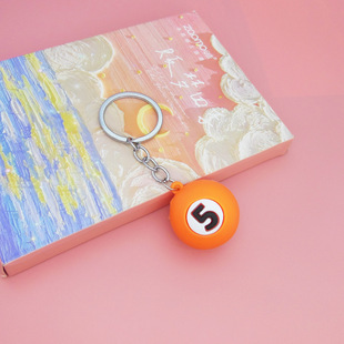 Color billiards keychain pendant wholesale creative mini simulation billiards cute key bag backpack ornaments gift