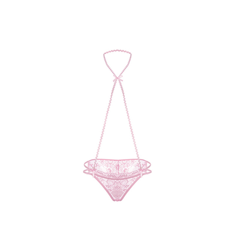 [Pure and Seductive Style] Women's Lace Low-Waisted Semi-Hugging Panties, Sexy Halter Neck Fashionable Innerwear Triangle Panties