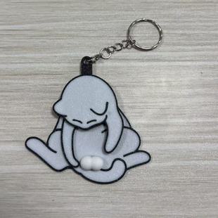 Creative Pull Play Egg Cat Keychain Pendant Cute Funny Rotatable Acrylic Bag Pendant Gift