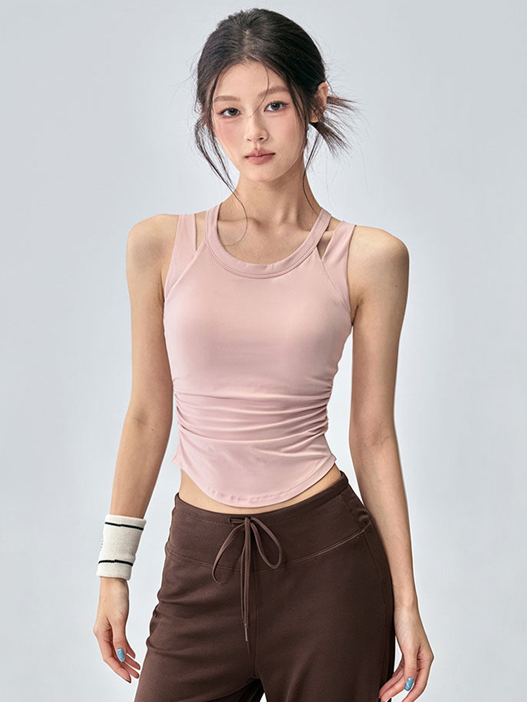 Women's Summer Vest for Outdoor Wear, Running, Pilates, Sports, Beautiful Back Design, Plus Size, Shockproof, Slimming, Fitness Yoga Wear