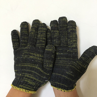 Thickened flower line site wear-resistant durable nylon men's and women's white work protection cotton yarn work labor protection gloves wholesale
