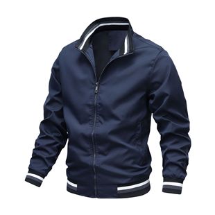 Cross-border European and American casual jacket men's spring and autumn fashion new printed Logo Sports solid color men's jacket wholesale