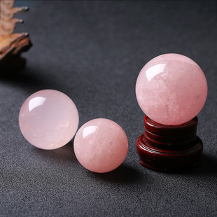 Wholesale Natural Pink Crystal Ball Ornaments Natural Pink Crystal Raw Stone Polished Home Office Pink Crystal Ball Ornaments