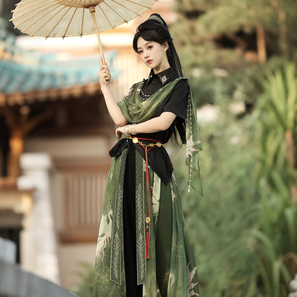 2026 Yimengge Original Design Longli Chinese Style Han Elements New Chinese Style Women's Shirt and Lantern Pants Set 9596