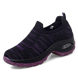 New women's casual shoes slip-on slip-on slip-on plus size air cushion rocking shoes new flying woven mesh casual women's shoes