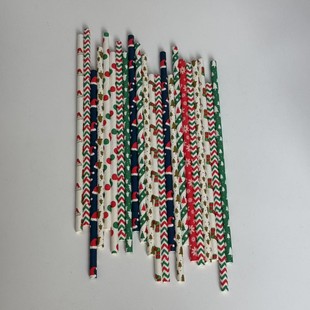 Internet Celebrity Straw Disposable Mixed Color Kindergarten Handmade Color Paper Straw Dessert Party Decorative Paper Rod Ins Style