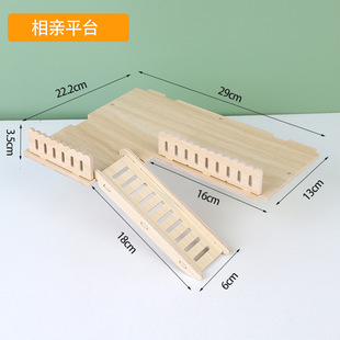 Factory wholesale hamster cage two-story platform landscaping luxury villa modified double-layer solid wood clapboard wooden toys