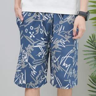 New Cotton Silk Pajama Pants Men's Summer Thin Shorts Loose plus size Shorts Outer Wearable Artificial Cotton Pants