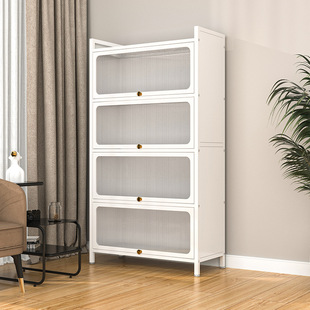 Household Steel Bookcase Floor Multi-layer Locker with Door Children's Study Dustproof Iron Bookshelf Living Room Storage Cabinet