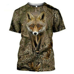2023 Summer new men's digital printing want to loose pullover round neck Sports animal pattern printing 3DT shirt