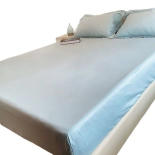 Spring and Summer New Simple Solid Color Washed Silk Single Bed Hat Simmons Dust Cover Bed Sheet Protective Cover Non-Slip Bed Hat