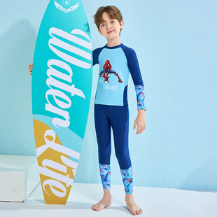 Disney Children's Swimwear Boys and Girls 2023 Summer New Long Sleeve Split Big Kids Professional Sun Protection Swimming Suit