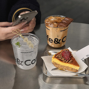 Disposable PET Cold Drink Coffee Cup Fat Cup Bobo Cup U-Cup Milk Tea Cup Take-Out Packaging LOGO
