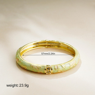 Europe and the United States cross-border Chinese style supply retro circle ear buckle color flower oil new Chinese earrings enamel earrings