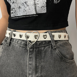 New Love Design Decorative Perforated Hot Girl Jeans Ins Fashion Belt All-match Belt Skirt Trouser Belt