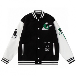 High Version Cross-border Donkey Home Letter logo Towel Embroidered Ten Thousand Needles Embroidered Baseball Suit Coat Jacket for Men and Women