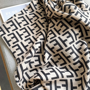 Cotton and linen scarf spring, autumn and winter fashionable shawl outer wear women's thin Four Seasons dual-use long scarf Korean style