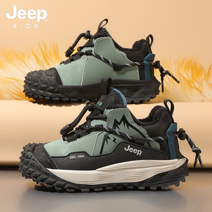 Детская обувь Jeep 2024 зимняя новая наружная модная кожаная спортивная обувь