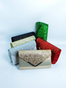 Factory Cross-border Hot Sparkling Glitt Ladies Evening Bag Wedding Banquet Messenger Bag Large Capacity Customizable