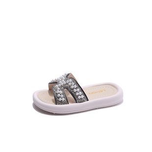 Children's Slippers Summer 2025 Girl's Princess with Diamond Slippers Student Children's Shoes Korean-style Sandals Baby Sandals