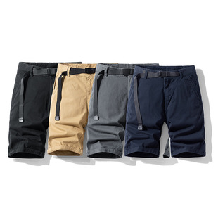 Cross-border Summer New Men's Casual All-match Pure Cotton Loose Straight Handsome Pants Simple Work Short Pants